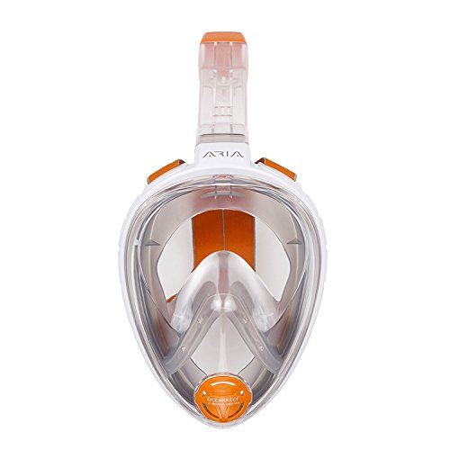Ocean Reef Aria Full Face Snorkel Mask (White, Small / Medium) (Certified Refurbished)