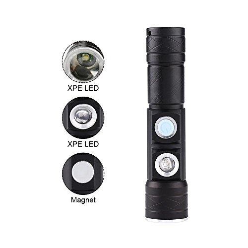 Flashlight,Ultra Bright High Lumen LED Tactical Flashlight USB Rechargeable XPE Mini Handheld Flashlight， USB Recharge Fake Currency Torch Flashlight(Red light) - Thumbnail 4