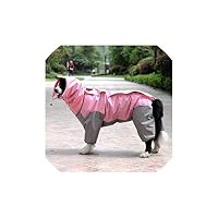 Pet Raincoat,Pet Big Dog Raincoat Waterproof Clothes for Small Large Dogs Jumpsuit Rain Coat Hooded Overalls Cloak Labrador Golden Retriever,5,28