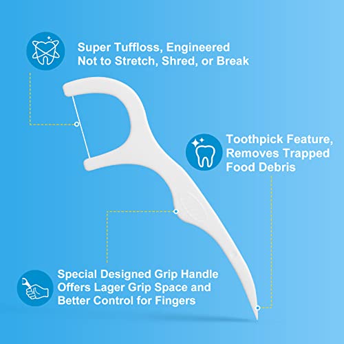 1000 Count Dental Floss Picks Great Value Family Pack, BPA Free Tooth