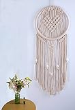 Macrame Wall Hanging Heart Shaped Woven Dream Catcher - BOHO Chic Bohemian Wall Decor - Apartment Studio Dorm Room Decorative Interior Decor 11