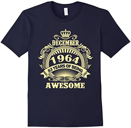 Mens December 1964 53 years of being awesome T-shirt 3XL Navy