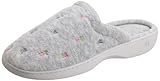 Isotoner Women's Terry Embroidered Scalloped Clog, Heather Grey, 9.5/10