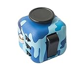 Fidget Dice 6 Sides Release Stress Anxiety and Relax Cube for Children and Adults (Blue Camouflage 2)