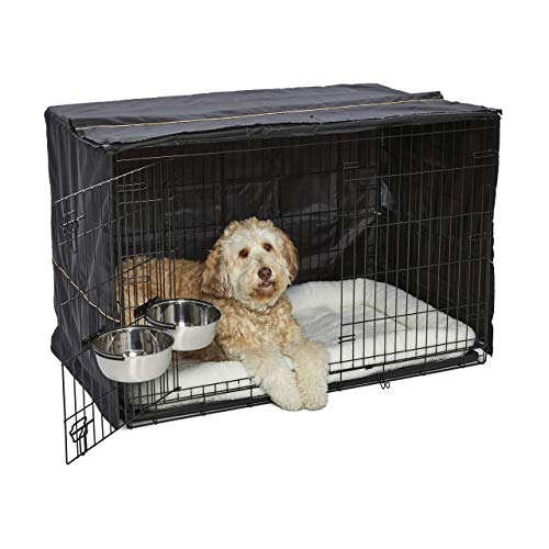 MidWest Homes for Pets iCrate Dog Crate Starter Kit | 48-Inch Dog Crate Kit Ideal for XL Dog Breesd (weighing 90 - 110 Pounds) || Includes Dog Crate, Pet Bed, 2 Dog Bowls & Dog Crate Cover