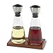 COLE & MASON Olive Oil & Vinegar Dispenser Set - Cruet Pourers and Storage Bottles with Flow Select Spouts and Gift Box