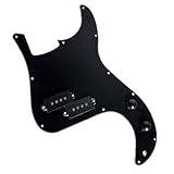 3-Ply Black Bass PB Guitar Loaded Prewired Pickguard