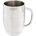 Beer Mugs - Viking Cup for Beer Enthusiasts - 34 oz Stainless Steel Mug with Handle - Unique Barrel Stein for Men - Ideal Coffee Tumbler, Coffee Cup, Tankard, Barrel Mug by Quickshot