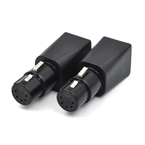 Zhupoub (2 Pack) DMX to RJ45 Connector 5 Pin XLR