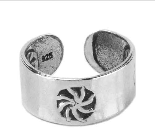 Solid .925 Sterling Oxidized Silver Propeller Adjustable TOE RING (str159)