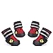 Waterproof Pet Boots for Medium to Large Dogs Labrador Husky Shoes 4 Pcs (Red, Size 8)