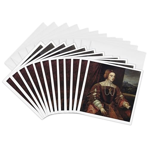 3dRose Portrait of Isabella of Portugal, 1548 by Titian Greeting Cards, 6" x 6"…