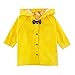 Age 2-10 Years Kids Hooded Button Down Long Jacket Bow Lightweight Raincoat