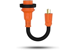 Epicord 15 Amp to 30 Amp RV Adapter Cord, 5-15P Male to L5-30R Twist Lock Female Electrical Power Dogbone Plug, Heavy Dutywith 12 Inch 12AWG/3 for RV Trailer Camper