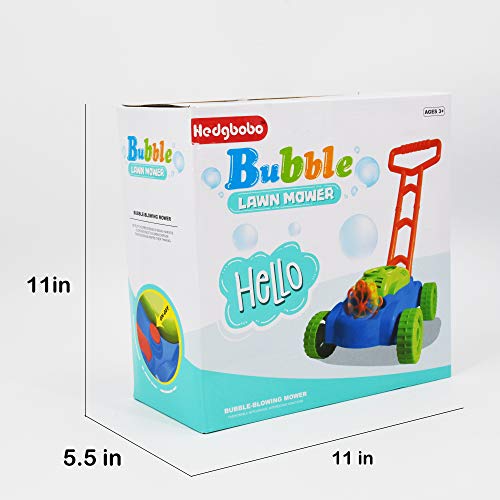 Hedgbobo Music Bubble Lawn Mower Electronic Bubble Blowing Mover Outdoor Push Toys