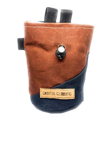 Waxed Canvas Chalk Bag for Rock Climbing by Orbital Climbing