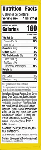 NATURE VALLEY SWEET AND SALTY NUT BARS, DARK CHOCOLATE PEANUT ALMOND, 6 BARS, 7.2 OZ
