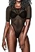Viottis Women's Mesh Spicy Bandage Push Up Strap 2pcs Swimsuit Black S