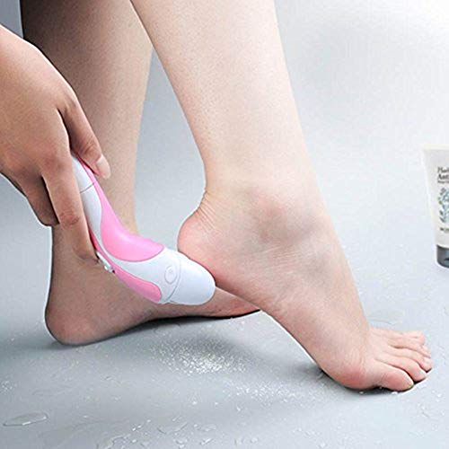 Elektronischer Hornhautentferner, per USB Aufladbares Hornhautfeile Fußfeile Pediküre Set von Weokeey, Entfernt Trockene, Tote und Gebrochene Haut - Enthält zwei Sandpapieraufsätze, einem Nagelpolier-Aufsatz, einer Reinigungsbürste und Trag