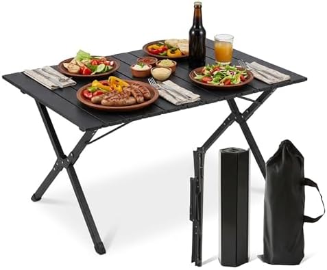 Mesa de Campismo Dobrável Ajustável Resistente às Intempéries 44x90x60 cm Preto