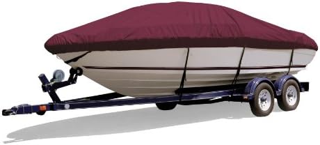 Survivor Marine Products Boat Cover for Square Bow Center Console Bay Boat (Outboard Engine), Cranberry, 19-Feet 6-Inch - 20-Feet 5-Inch Length Overall x 96-Inch Beam Width