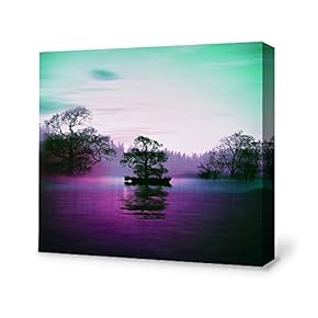 Canvas Wall Art for Living Room,Bedroom Home Artwork Paintings Secret Paradise Under The Moonlight Ready to Hang - 12x12 inches