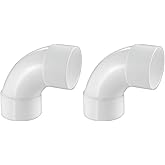 LESSO 1-1/2" PVC 90 Degree Sweep Elbow, 1-1/2 inch PVC Pipe Fittings High Flow Capacity White for Plumbing and Pool Systems, 