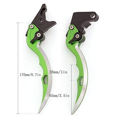 FXCNC Racing Blade Brake Clutch Levers Fit for Kawasaki NINJA 250R 08-12,NINJA 300R Z300 13-17,KLX250 D-TRACKER 08-16,KLX125/D-TRACKER125 10-16,KLX150S 09-13,VERSYS 300X/Z125 pro 2017 - Thumbnail 2