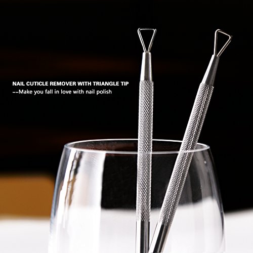 Nail Art Soak Off Gel Polish Cuticle Pusher Peeler Scraper Remover Tools with Unique Triangle Tip Design Stainless Steel by GADGETS ENTREPOT - Thumbnail 6