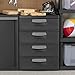 Sterilite 01743V01 4 Drawer Unit, Flat Gray with Black Handles & Drawer Interiors, 1-Pack