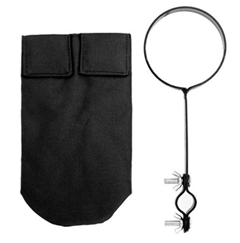 Drum Stick Holder Bag - Drumstick Bag - Handy Stick/Mallet/Brushes Bag, Drum Stick Case Bag, Stick Holders/Cases - Stick Holder with Metal Clamp for Electronic Drum Kits Set Applications (Black)