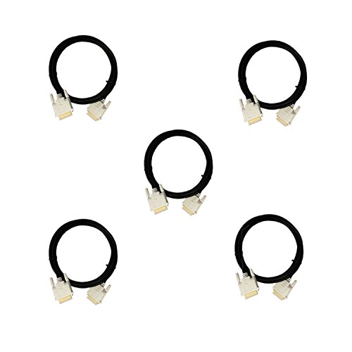 CNE36295 High Resolution Gold 6 Feet DVI to DVI Cable for Flat Panel Displays, HDTV and Plasma, 5 Pack