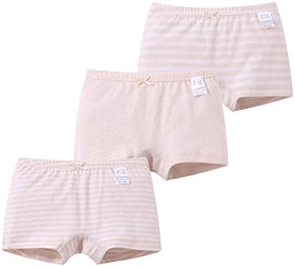 Organic Cotton Baby Girls Underwear 3 Pack Toddler Undies Kids Short Briefs Children Underpants Style1(M 4-5T)