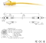 C2G 0.9M 3 Foot CAT6A Ethernet Cable Flexible Slim 10Gbps Yellow Router PS5 TV view 2