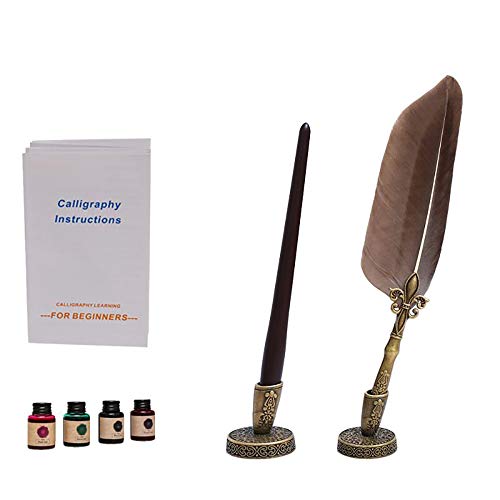 Calligraphy Set, UBEART Calligraphy Kit Include Antique Feather Pen