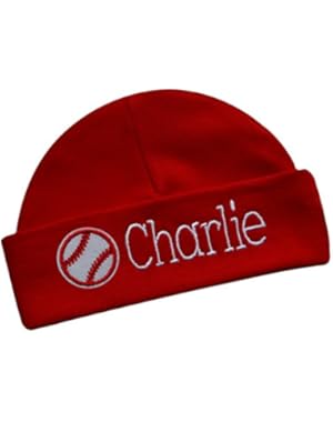 Embroidered Baby Boy Hat Personalized Keepsake Custom Infant Hat With Baseball