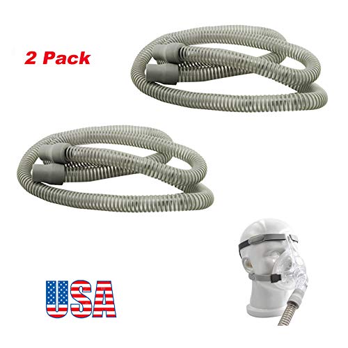 Zinnor Premium Universal CPAP Tubing Hose 72" - 6 Foot, White Ergonomic CPAP and BIPAP Hose, CPAP Tubing Hose Replacement for the ResMed S9 CPAP - 19 mm Diameter (2 Pack)