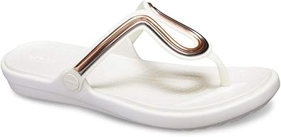 crocs women's sanrah metal block slide sandal