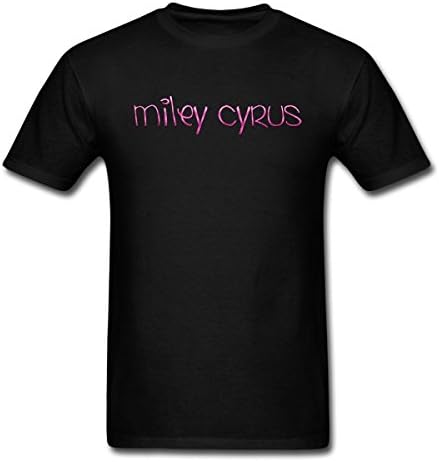 HUENS m-iley c-yrus Mens Cotton Graphic T-Shirt Black Size S