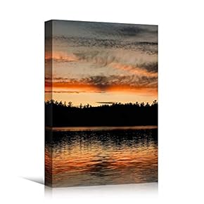 signwin Canvas Wall Art Forest Skyline Sunset Coastal...