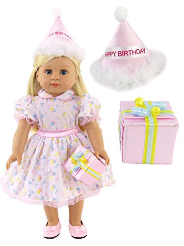 Birthday Girl Dress with Party Hat and Present | Fits 18