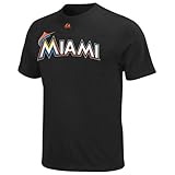 MLB Majestic Miami Marlins Official Wordmark T-Shirt - Black
