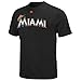 MLB Majestic Miami Marlins Official Wordmark T-Shirt - Black