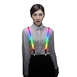 Light Up LED Suspenders Adjustable One-size for Party Concert Men&Women - Rainbow