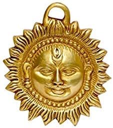 Maa Padma Farms Vrindavan Astadhatu 8 Metals Made Brass Hanging Surya Idol for Vastu, Good Luck, Positive Energy (10)
