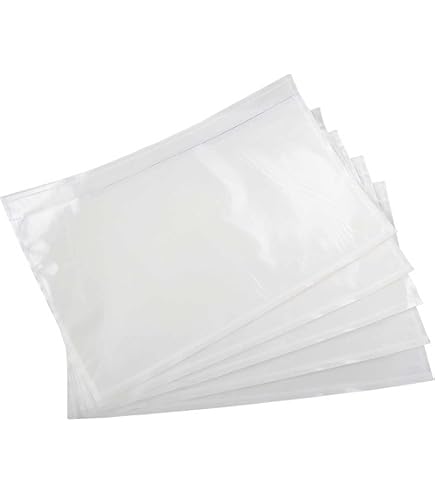 Lot De 100 Pochettes Transparentes Adhésives A4 (240 X 340 Mm) - Pour étiquettes D'expédition, Factures - Adhésif Fort - 2