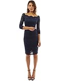 PattyBoutik Women's Off Shoulder Twin Set Floral Lace Dress (Navy Blue S)