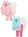 Carter's Baby Girls' 6-Piece Jacket and Vest Set, Pink Heather/Light Blue, 6 Months