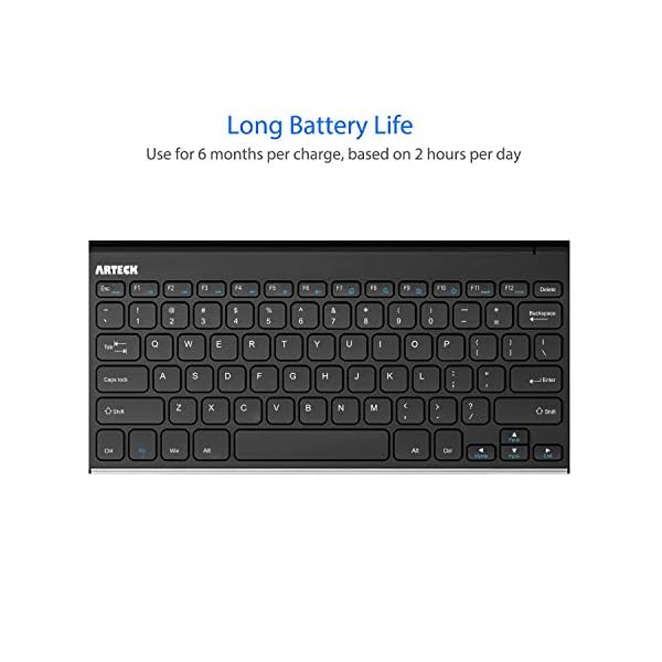 Arteck-24G-Wireless-Keyboard-Stainless-Steel-Ultra-Slim-Full-Size-Keyboard-for-ComputerDesktopPCLaptopSurfaceSmart-TV-and-Windows-108-7-Built-in-Rechargeable-6-Month-Battery Arteck 2.4G Wireless Keyboard Stainless Steel Ultra Slim Full Size Keyboard for Computer/Desktop/PC/Laptop/Surface/Smart…