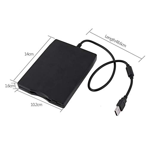 Oumij 3.5" External Portable USB Floppy Disk Reader Drive,1.44 MB FDD Diskette Drive for Mac Windows Vista/10/7/8/XP/PC Desktop Notebook Laptop Computer Plug and Play No Extra Drivers